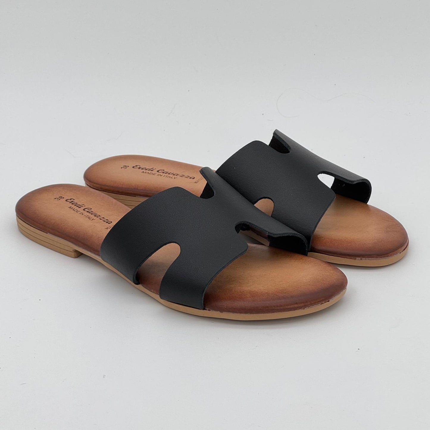 Ciabatta H Eredi Cavazza in pelle nera