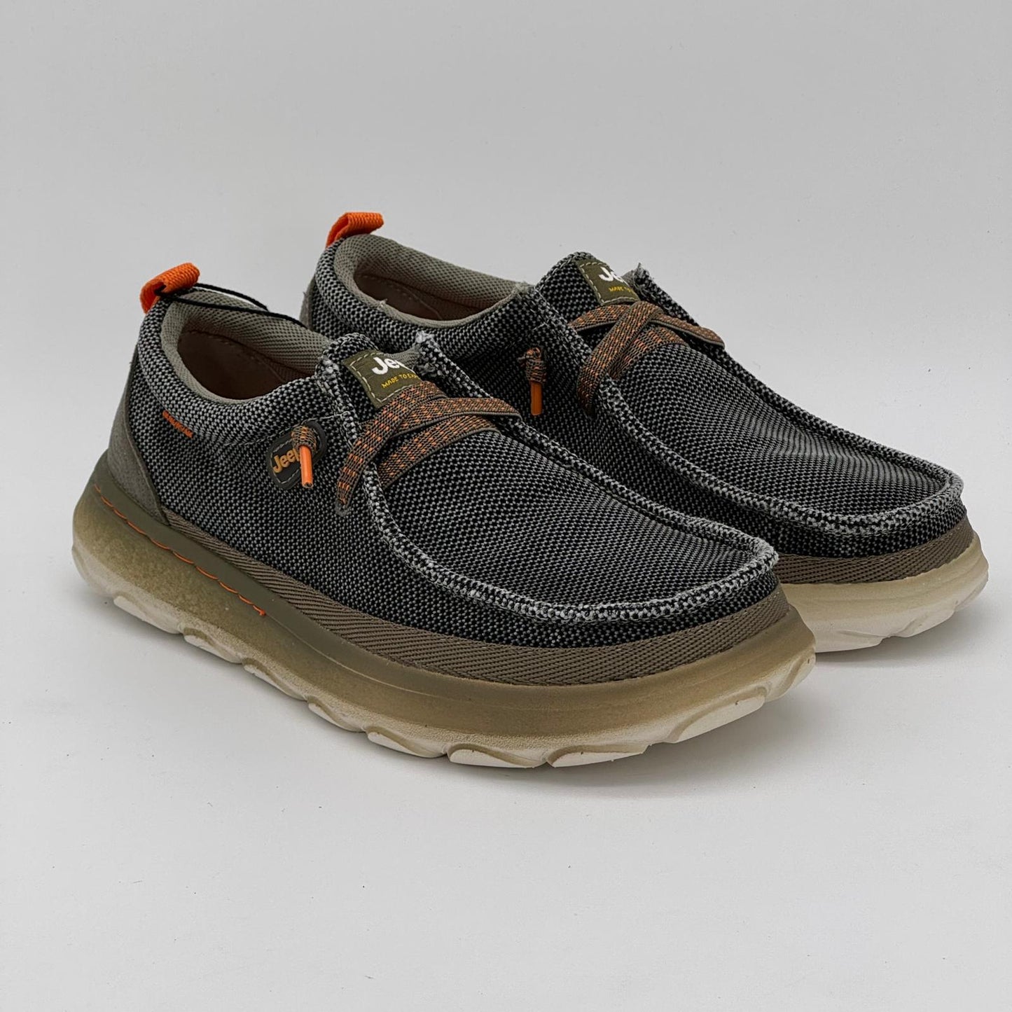 Scarpa Jeep in tessuto con lacci elastici military JM51042A