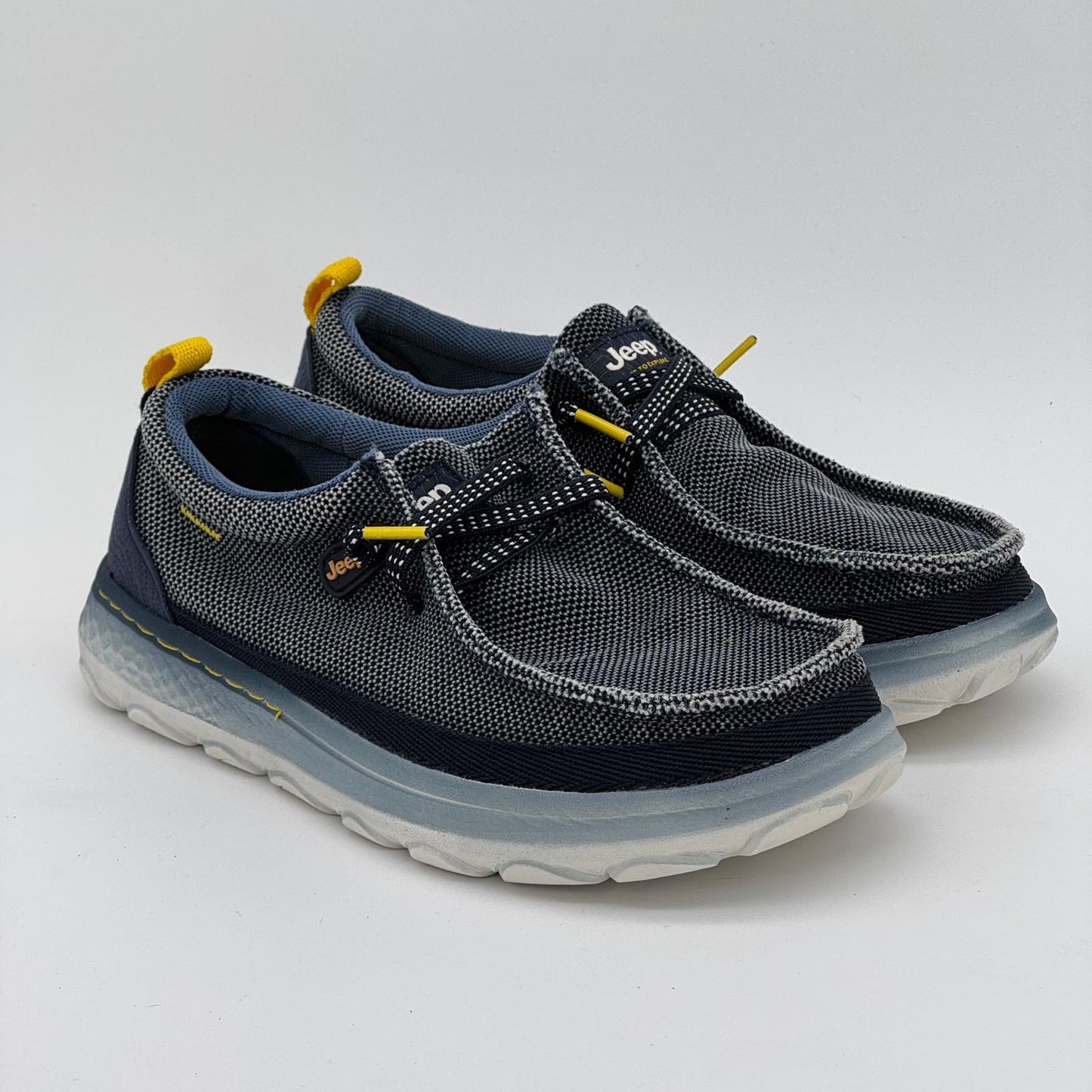 Scarpa Jeep in tessuto con lacci elastici navy JM51042A