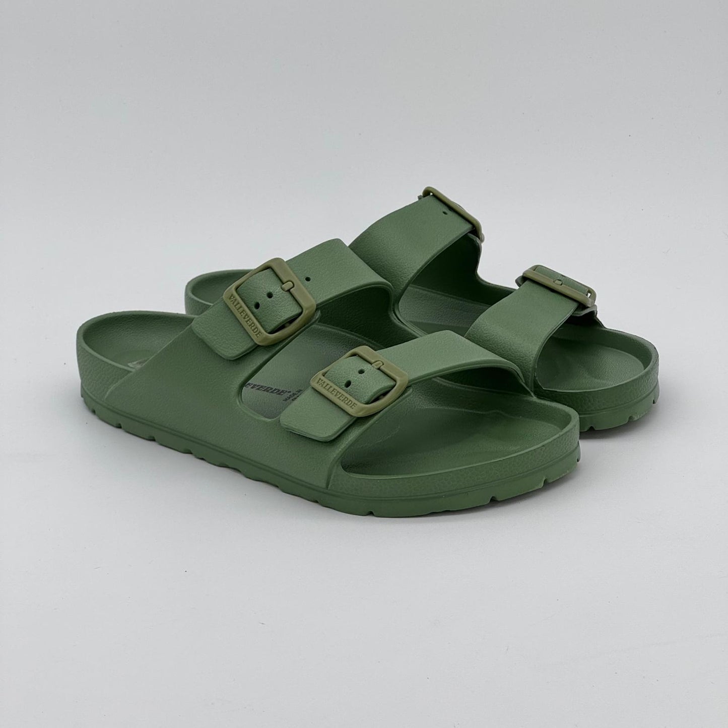 Ciabatta valleverde doppia fibbia in gomma verde 59800a