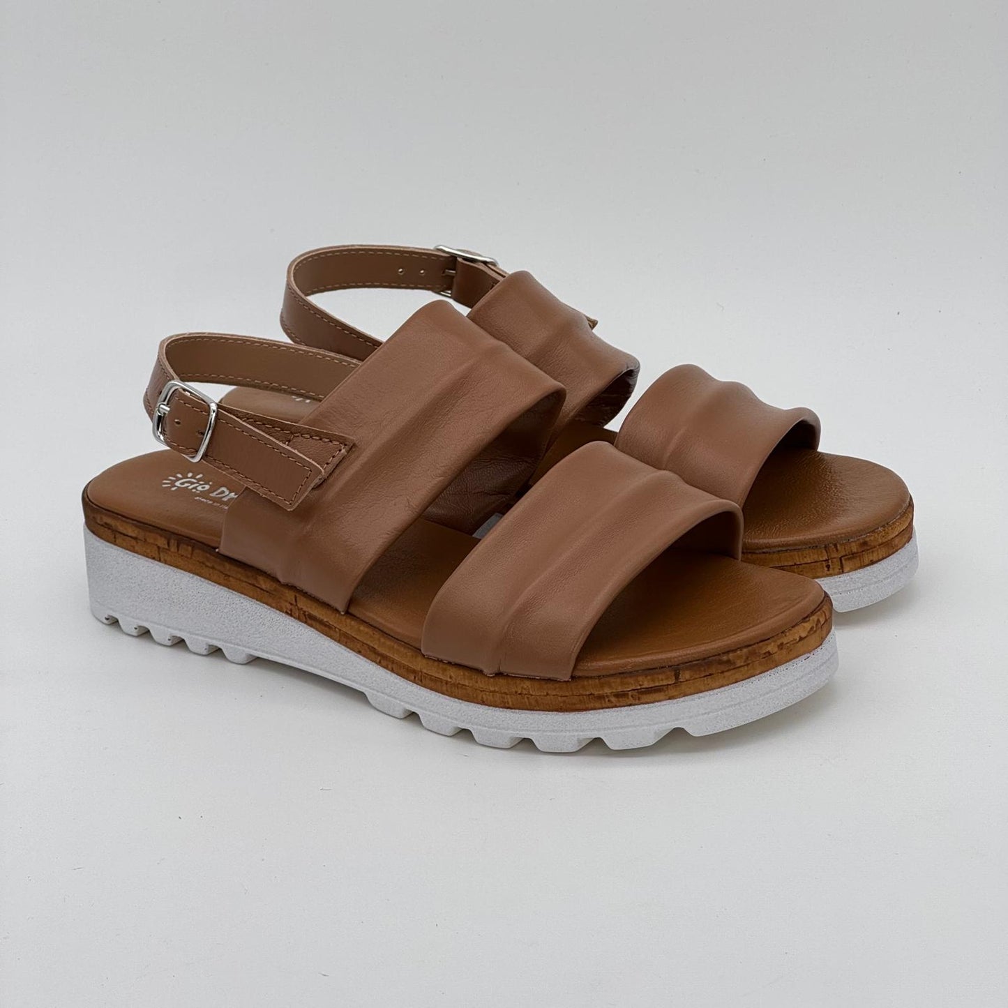 Sandalo GioDreams in pelle camel art.3318