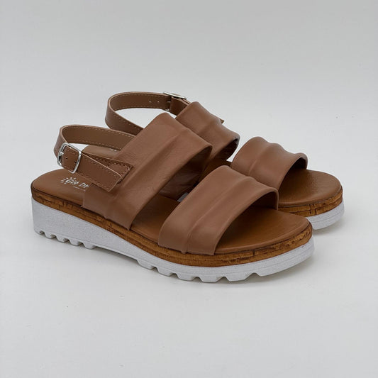 Sandalo GioDreams in pelle camel art.3318