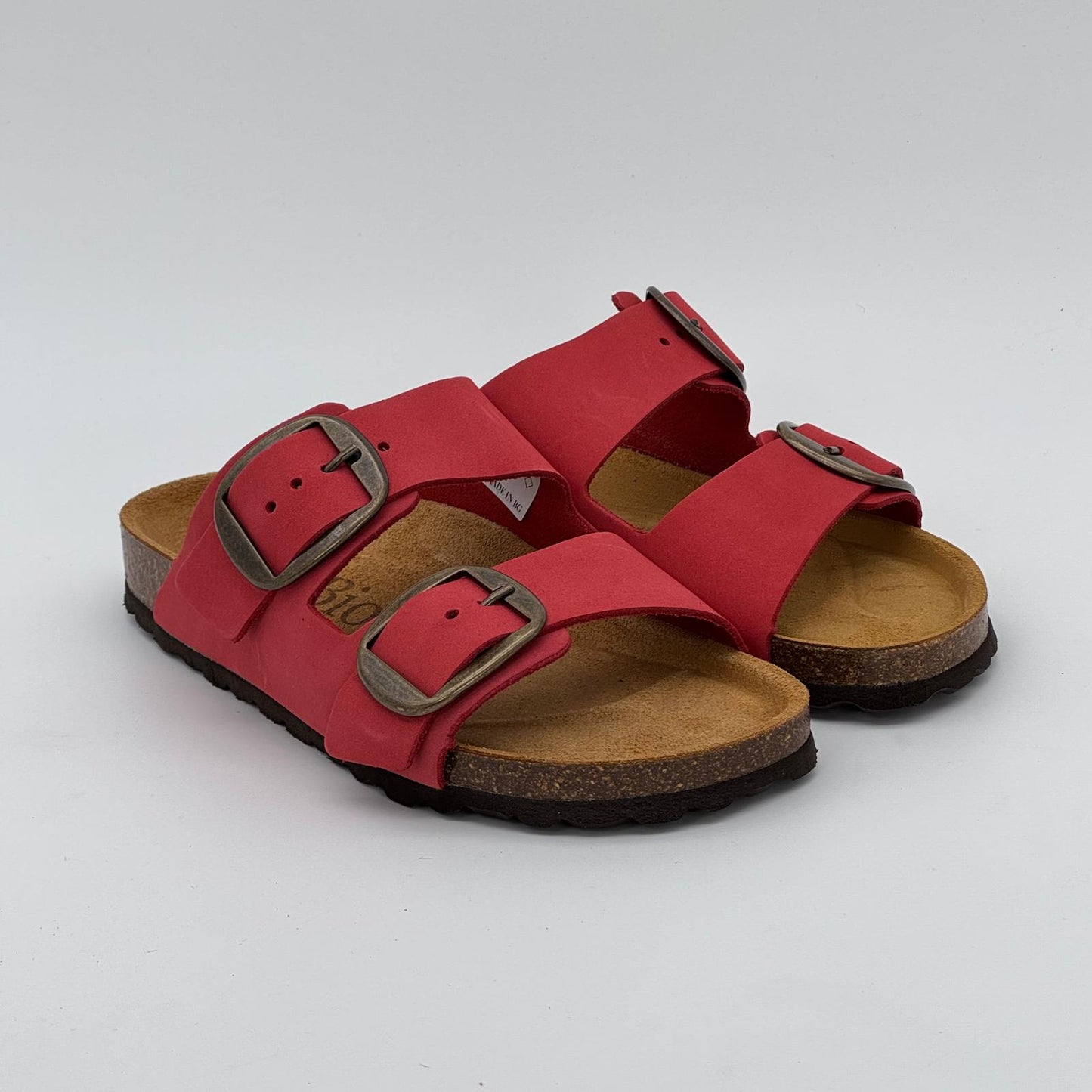Ciabatta FüssBio ( modello due fibbie) in Pelle rosso art.152101